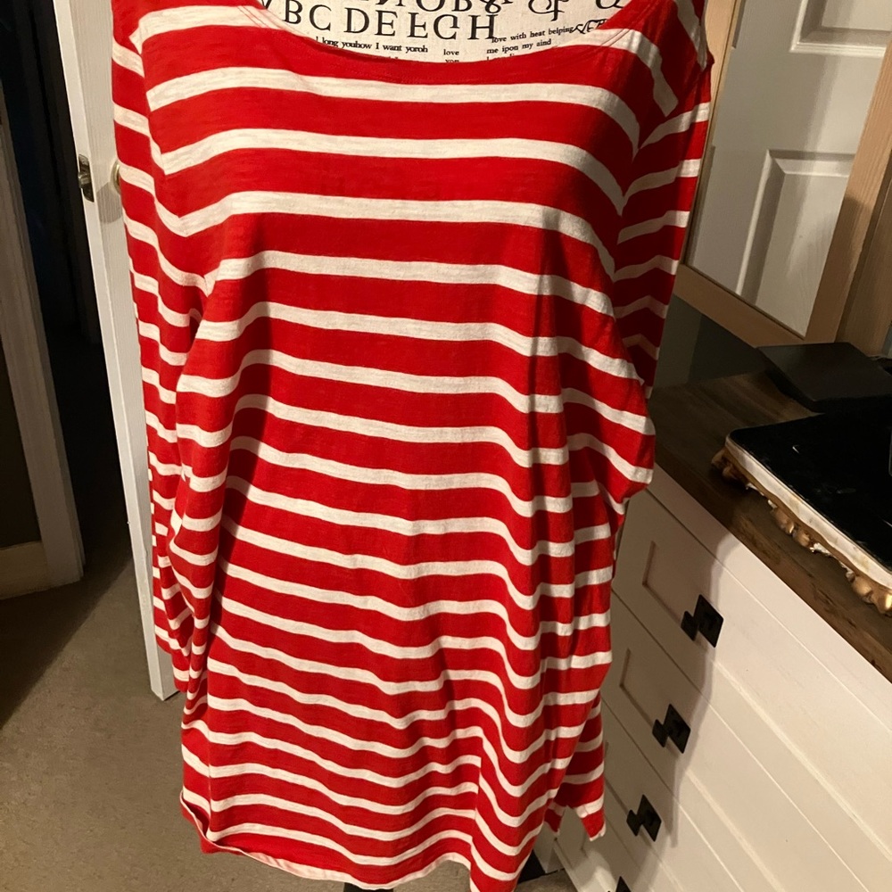 Old Navy Red and White Striped Top